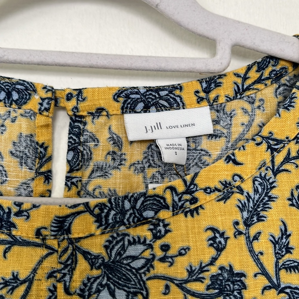 J. Jill Floral Sleeveless Dress - Blue and Yellow - Picture 3 of 5